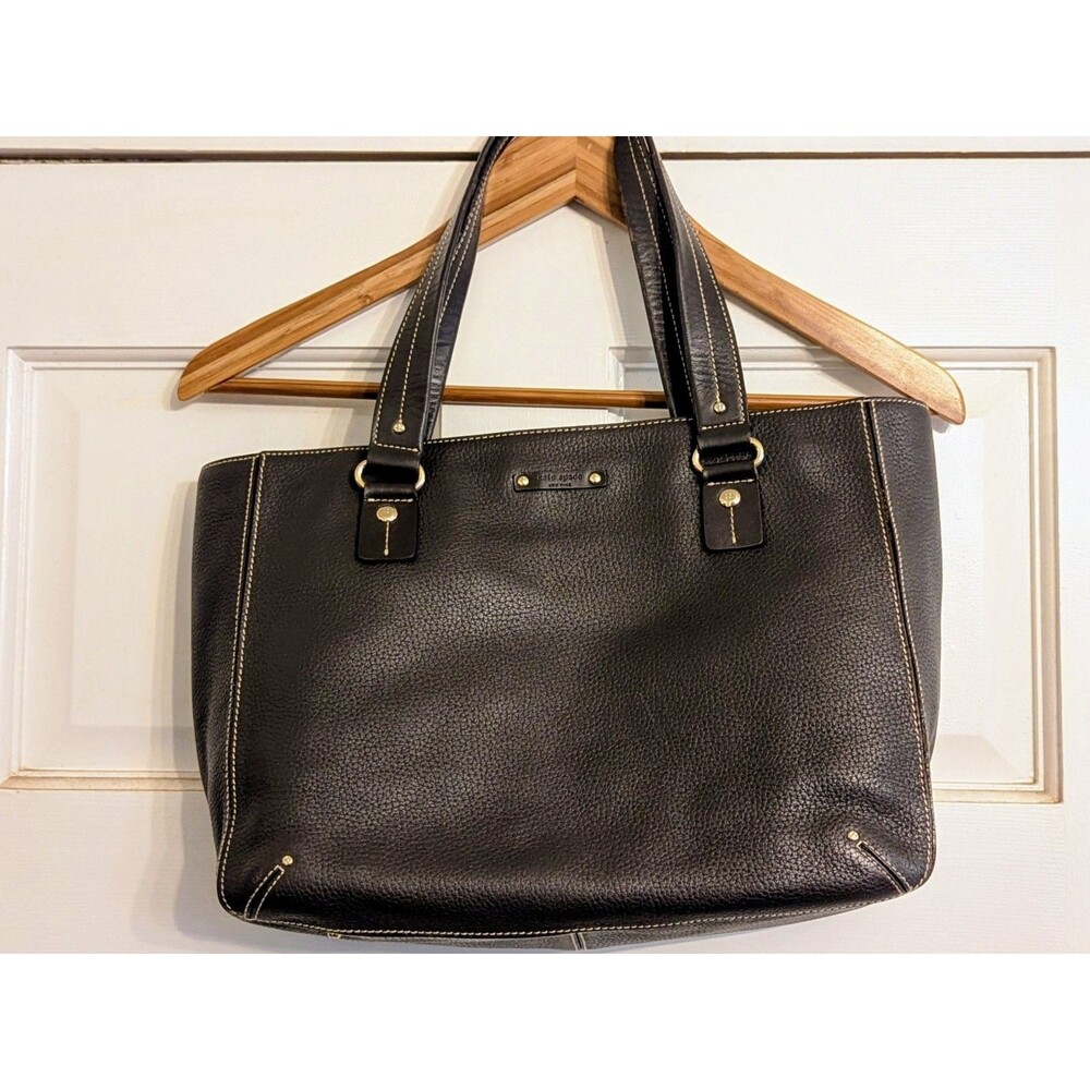 Kate Spade New York Brown Pebbled Leather Top Handle Zipper Closure Tote Bag